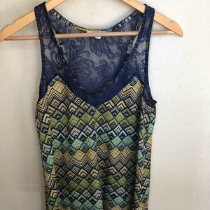 Fun patterned top with lace back